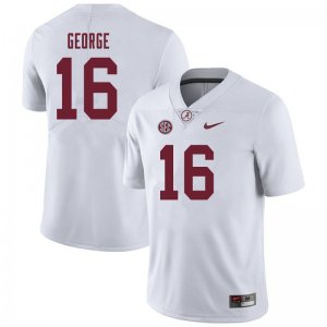 NCAA Men's Alabama Crimson Tide #16 Jayden George Stitched College 2019 Nike Authentic White Football Jersey UM17F31YI